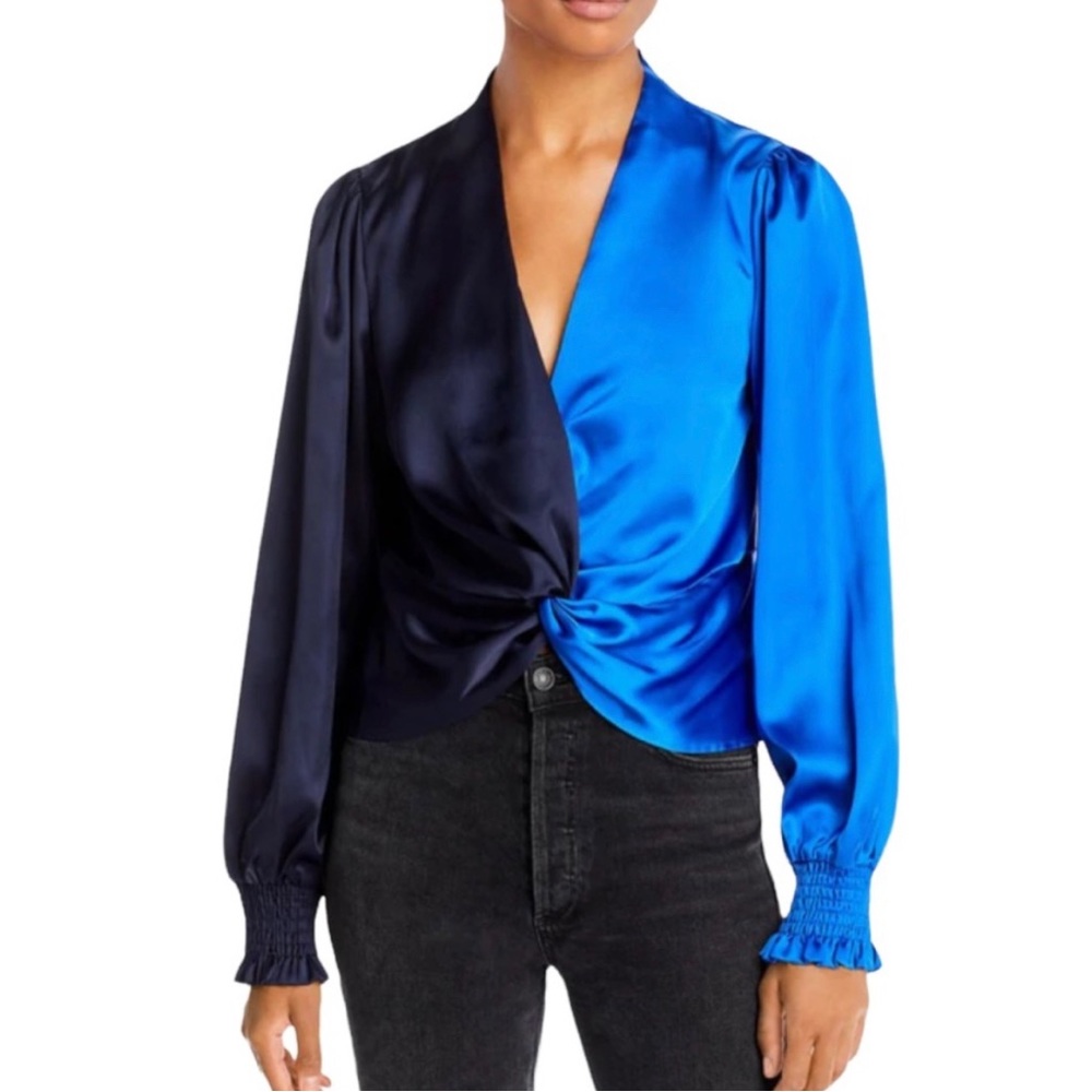 MOVING SALE aqua colorblock knot top